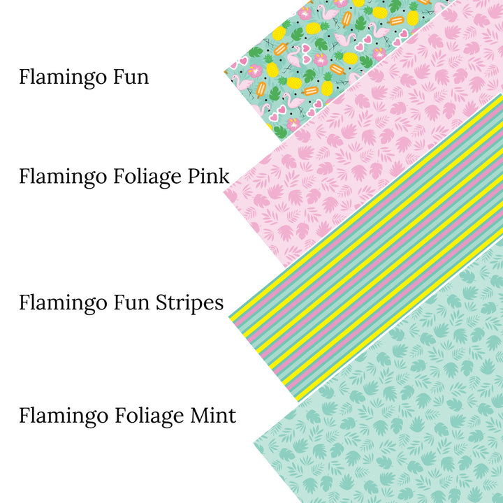 Flamingo Fun Stripes Faux Leather Sheets