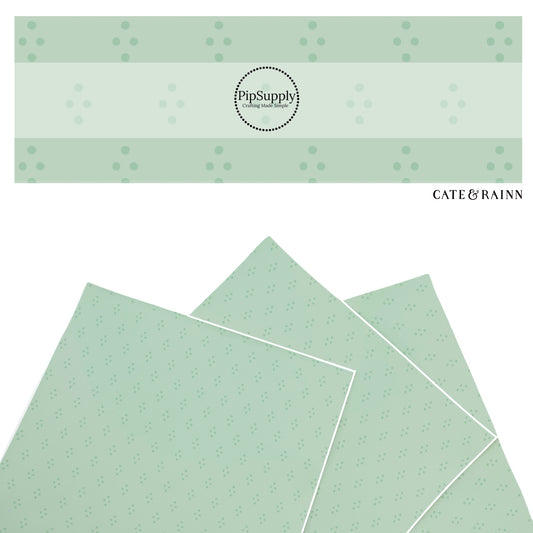 These summer faux leather sheets contain the following design elements: dots on pistachio green. Our CPSIA compliant faux leather sheets or rolls can be used for all types of crafting projects.