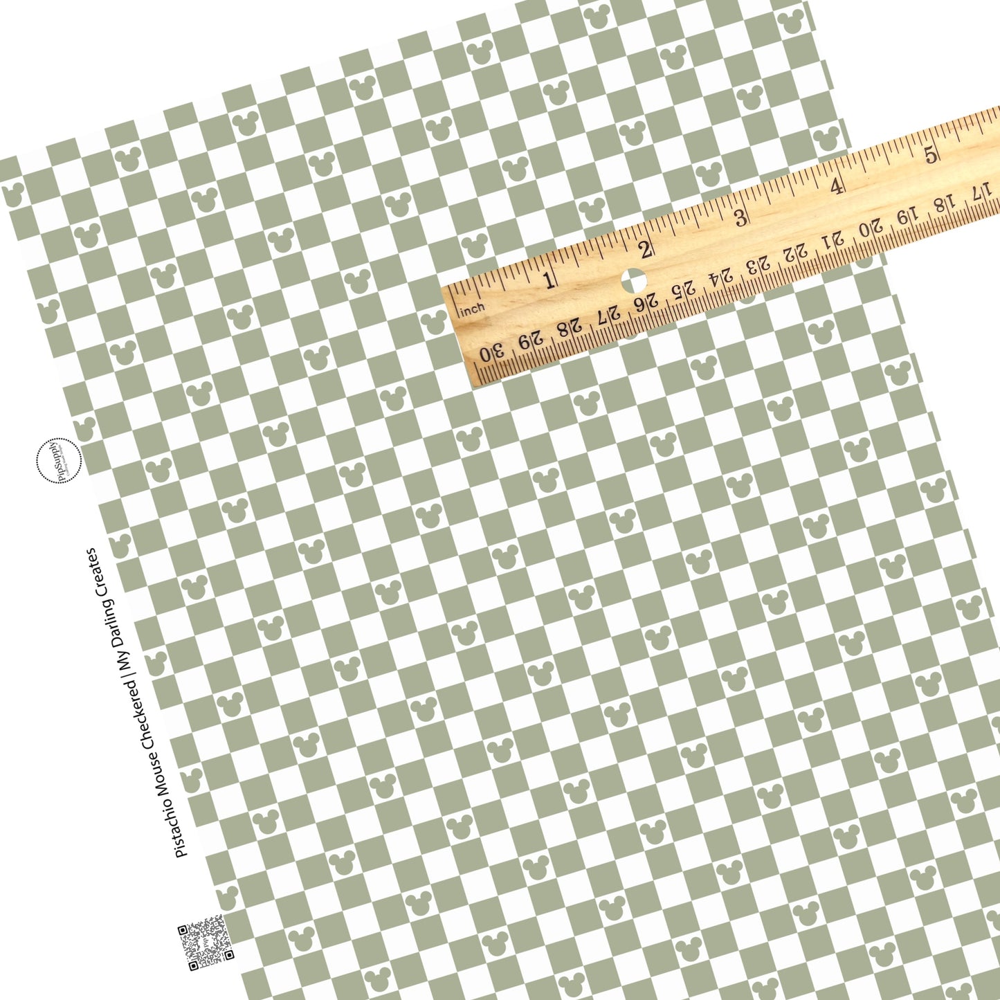 These St. Patrick's pattern themed faux leather sheets contain the following design elements: green and cream mouse checkered pattern. Our CPSIA compliant faux leather sheets or rolls can be used for all types of crafting projects.