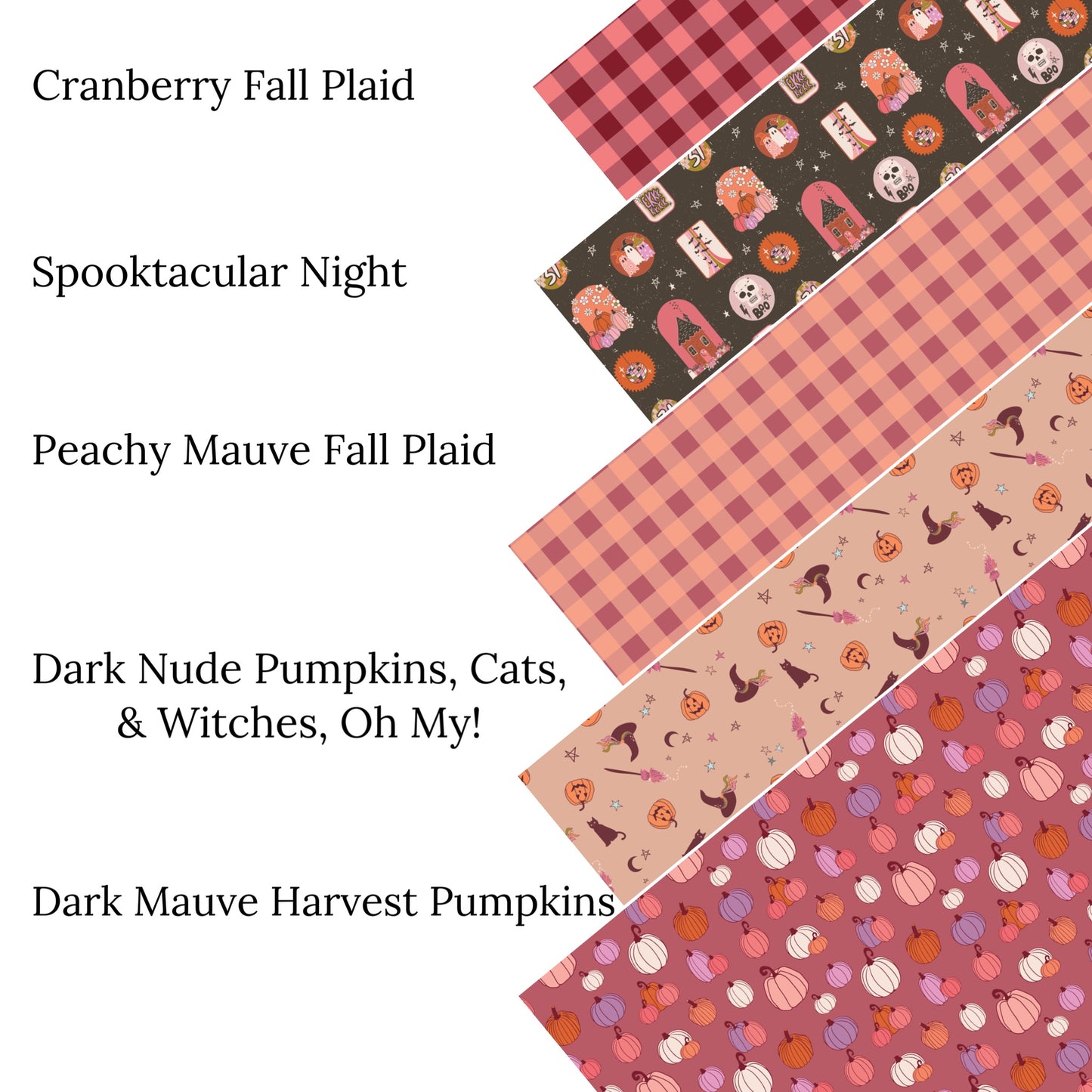 Dark Nude Pumpkins, Cats and Witches, Oh My Faux Leather Sheets