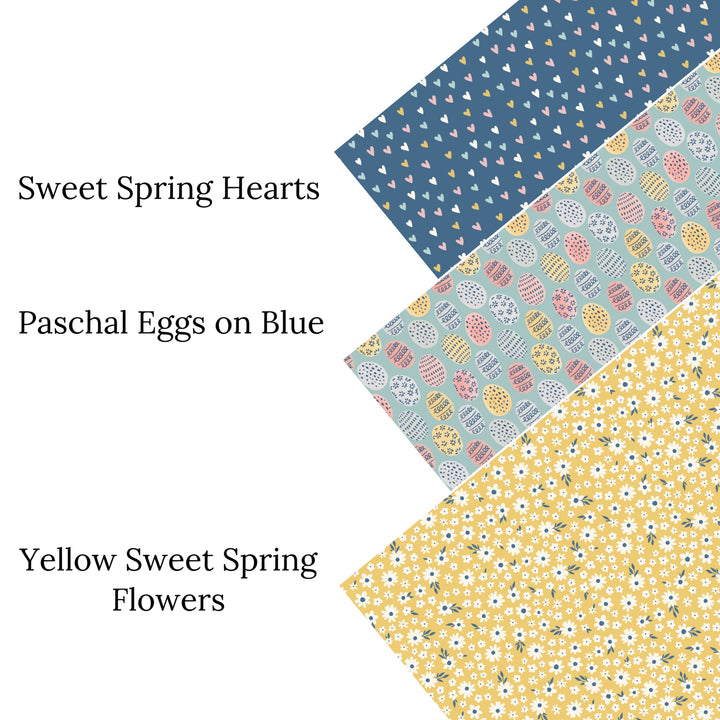 Yellow Sweet Spring Flowers Faux Leather Sheets