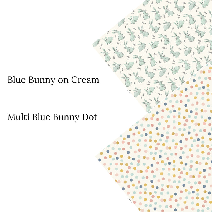 Multi Blue Bunny Dot Faux Leather Sheets