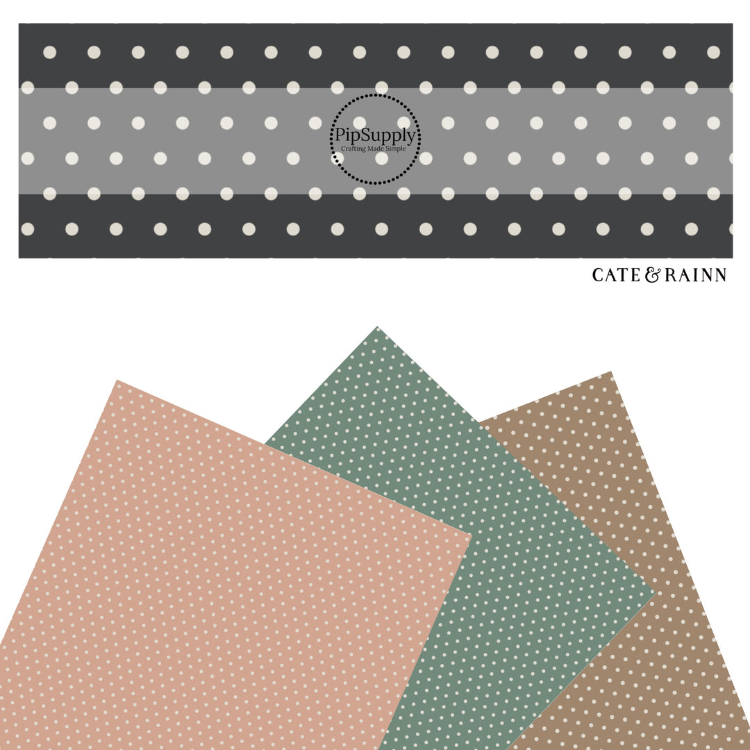 These summer pattern faux leather sheets contain the following design elements: polka dot patterns. Our CPSIA compliant faux leather sheets or rolls can be used for all types of crafting projects.