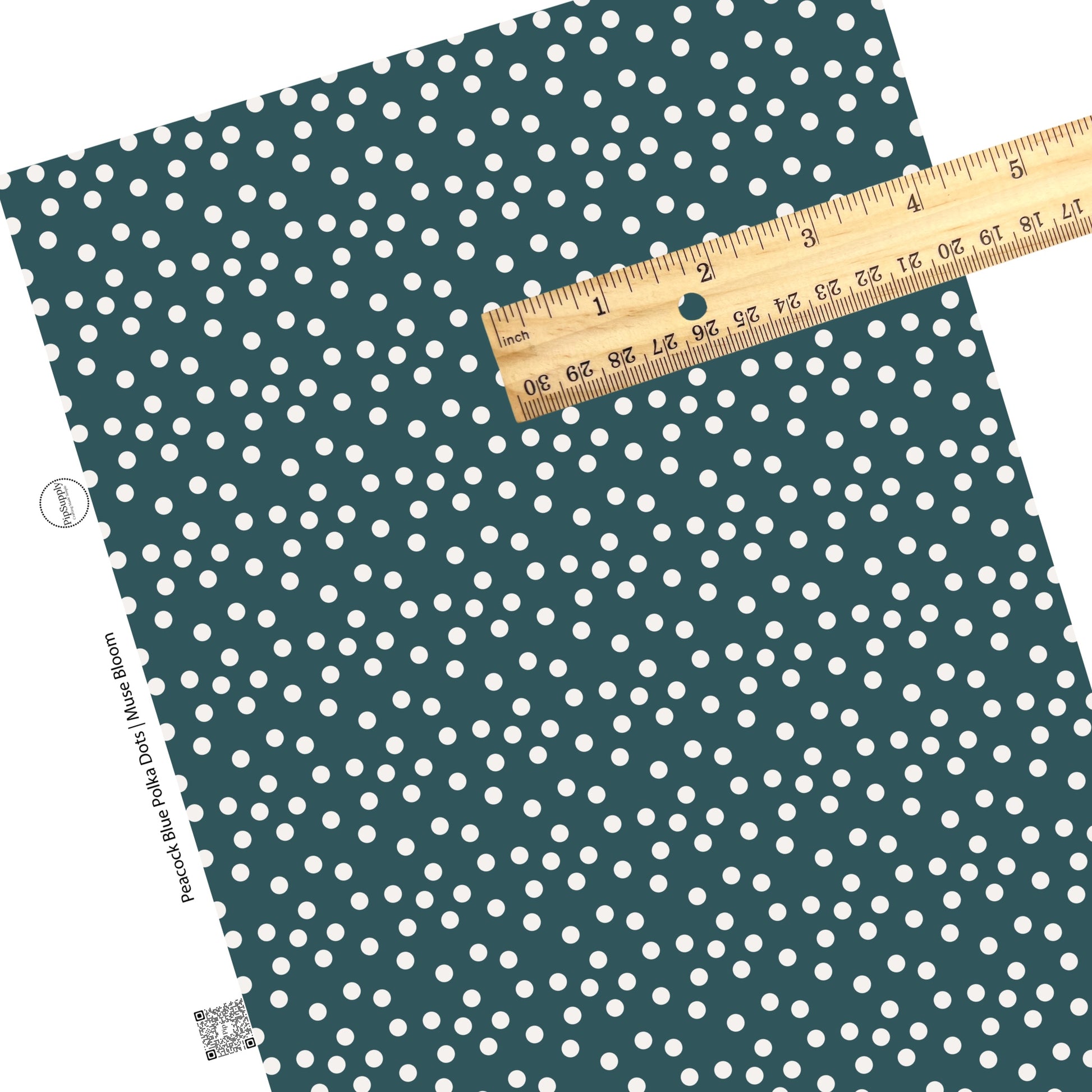 White polka dots on peacock blue faux leather sheets
