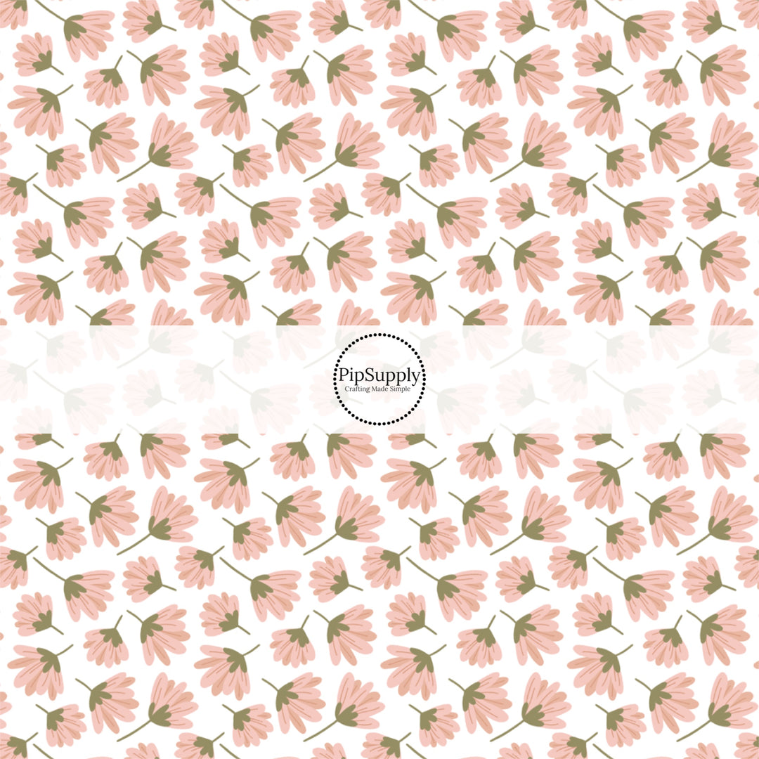 This summer fabric by the yard features pink wildflowers on white. This fun summer themed fabric can be used for all your sewing and crafting needs!