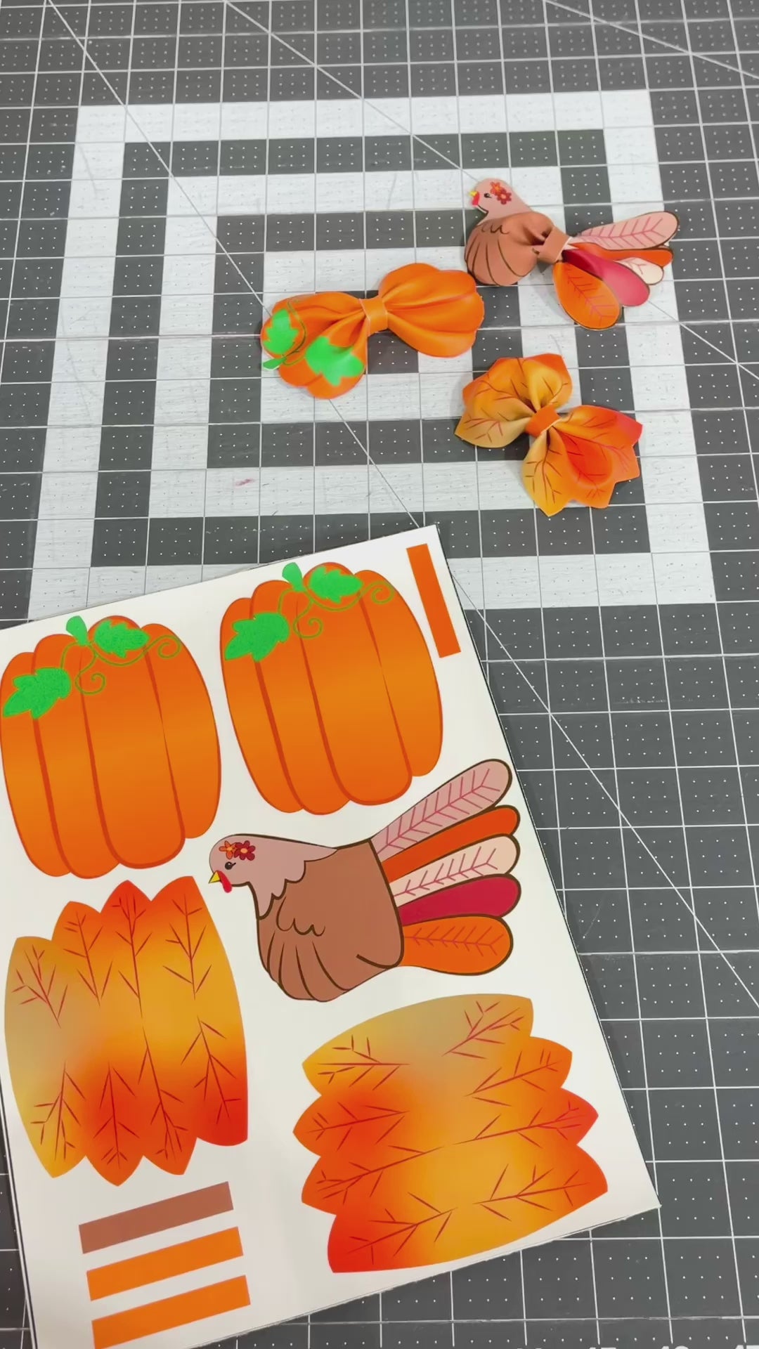 Thanksgiving Faux Leather DIY Hair Bows & Craft Cutouts