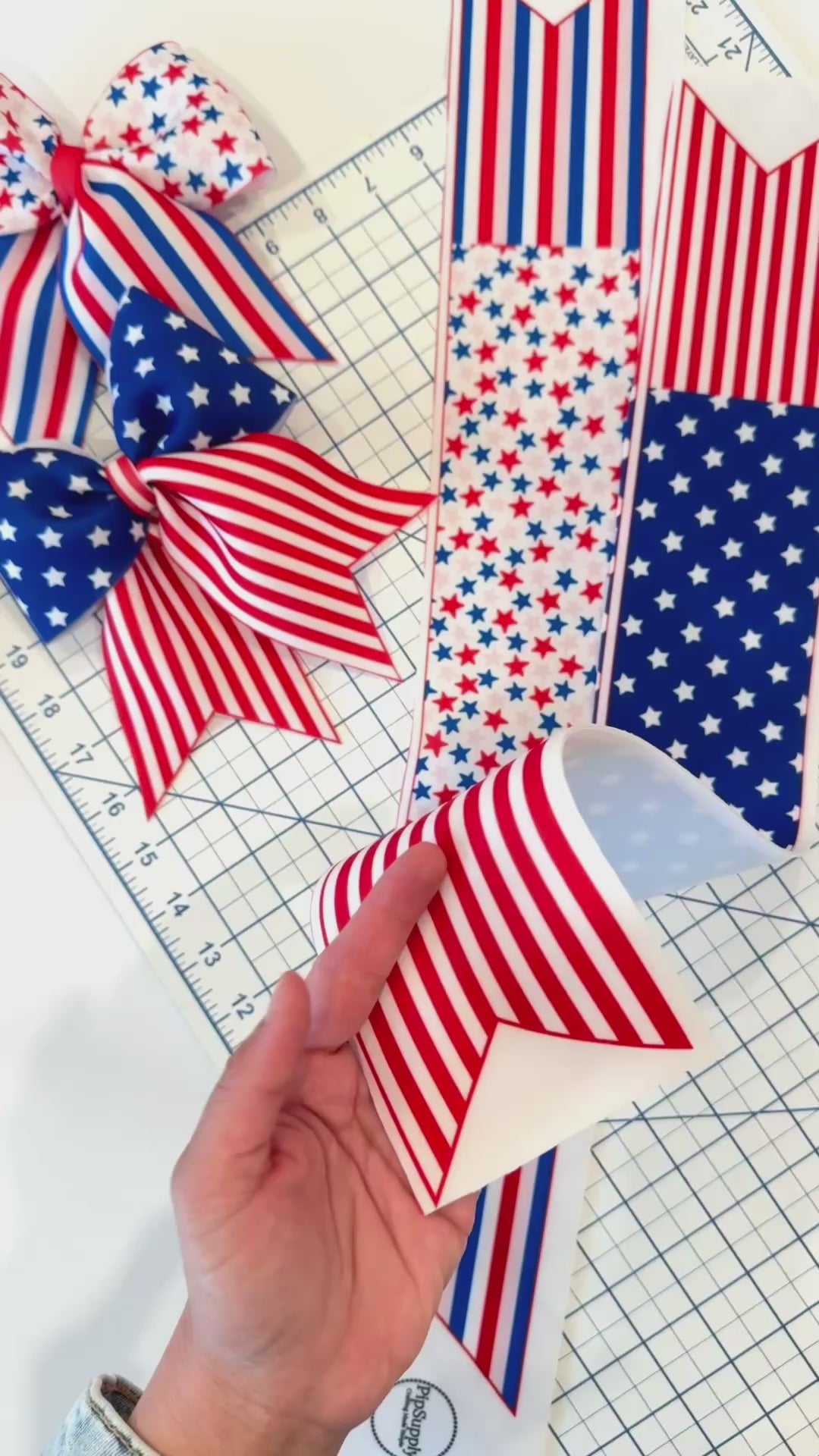 Brave Stars & Stripes Notched Sailor Neoprene DIY Hair Bows