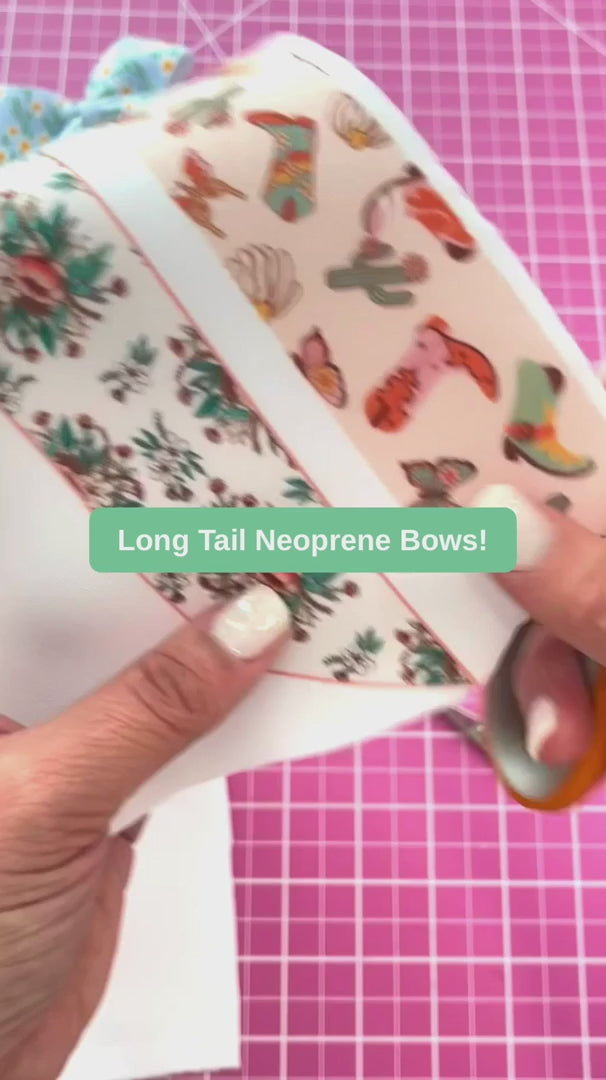 Pretty Polka Dots Long Tail Neoprene DIY Hair Bows