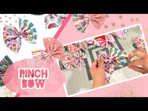 Retro Christmas Pinch Neoprene DIY Hair Bows