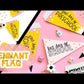 Mini Spooky Scary Skeleton Booed Faux Leather Pennant Flags - DIY