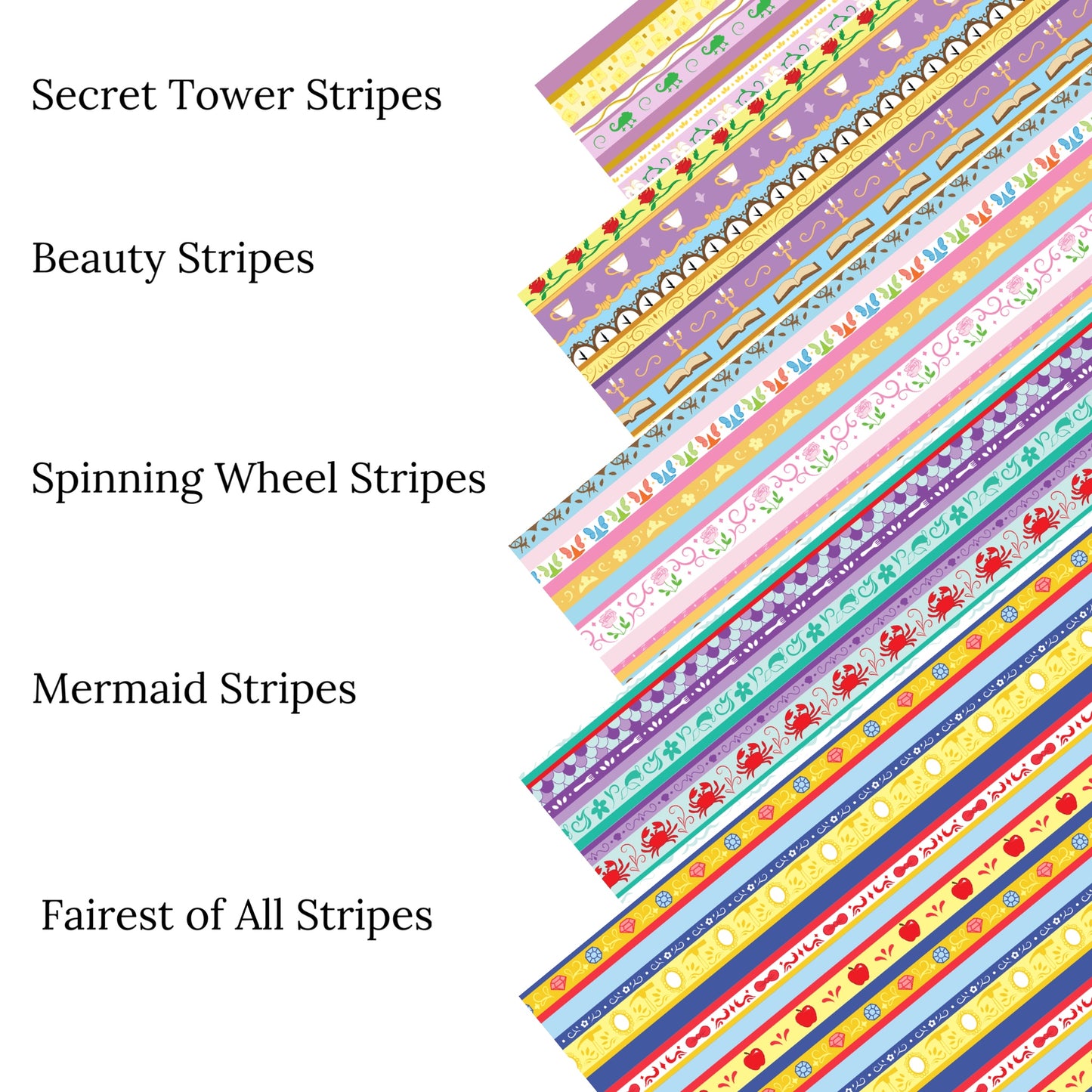 Ice Princess Stripes Princess Faux Leather Sheets - PIPS EXCLUSIVE