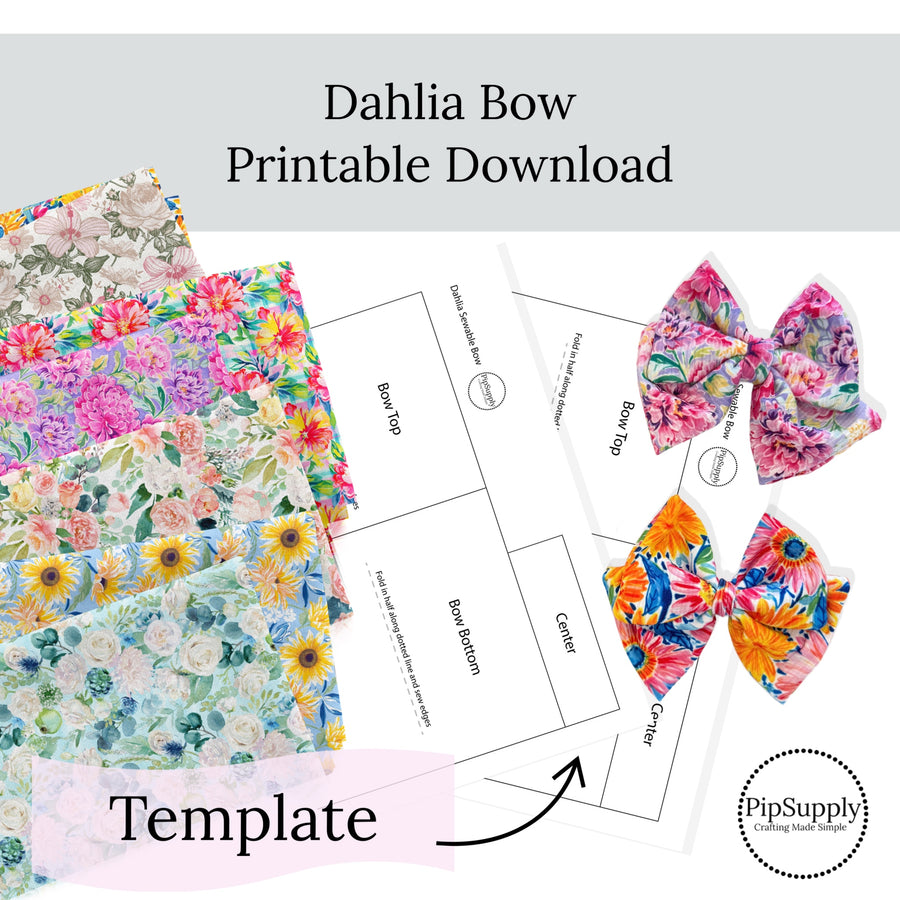 Unleash your creativity with our Dahlia Bow Printable Template! With this versatile template, you can easily create a stylish bow using any fabric. Measuring 4" by 5", the finished bow will add the perfect touch to any outfit. Plus, our tutorial included in the listing will guide you every step of the way. Get ready to elevate your fashion game!