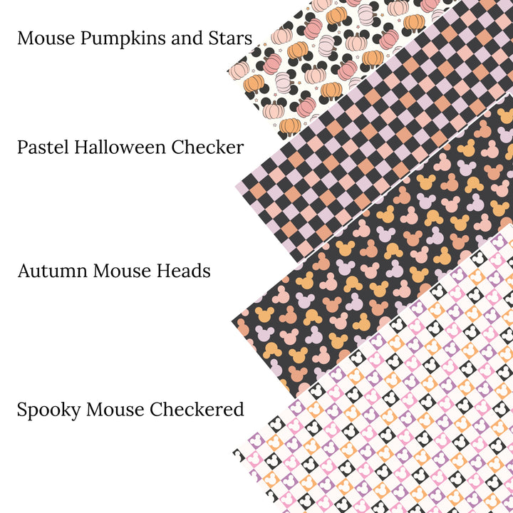 Pastel Halloween Checker Faux Leather Sheets