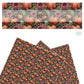 Pumpkins and flowers embroidered faux leather sheets