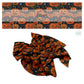 Orange pumpkins and flowers on black hair bow strips