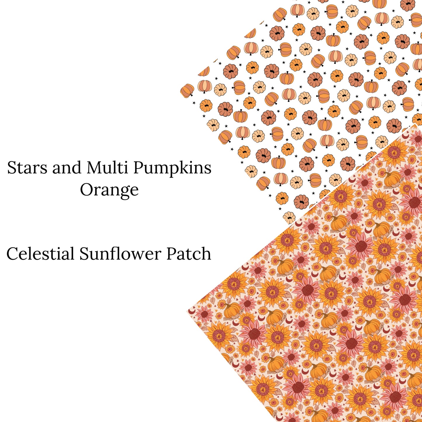 Stars and Multi Pumpkins Orange Faux Leather Sheets