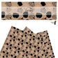 Brown, black, and cream pumpkins with leopard print on brown faux leather sheets