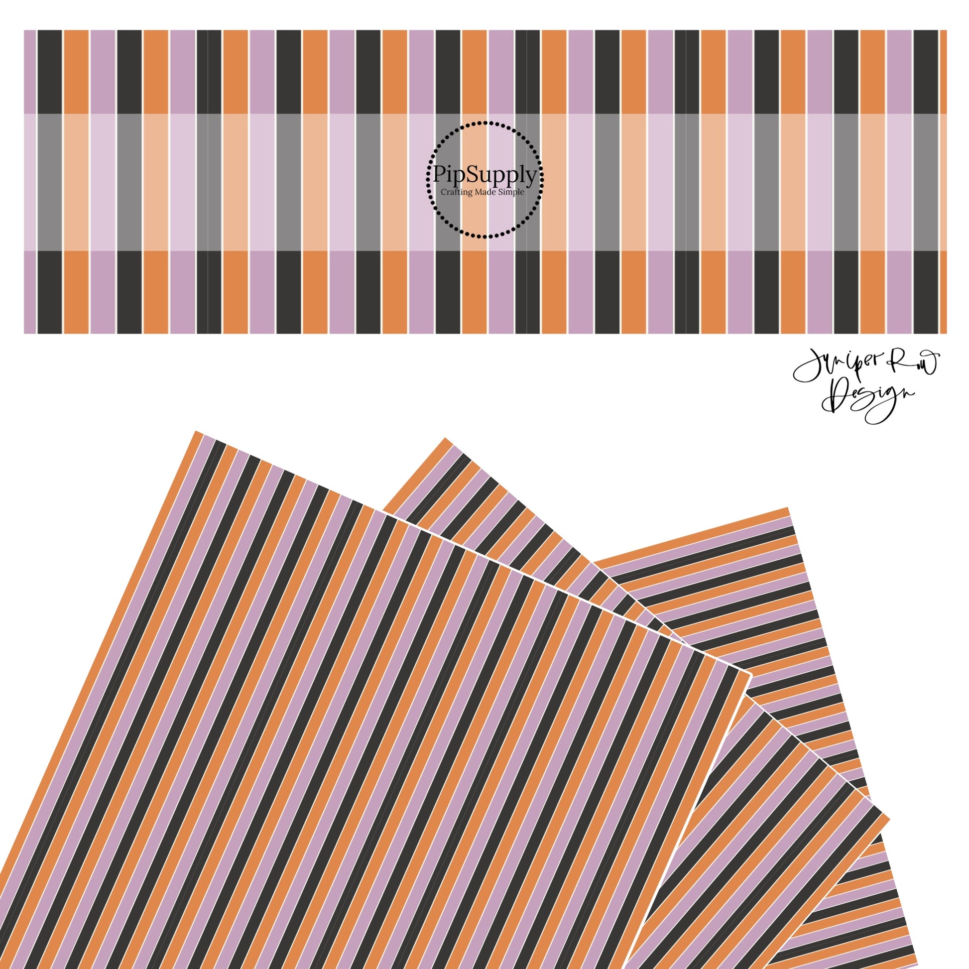Orange, purple, and black stripes faux leather sheets
