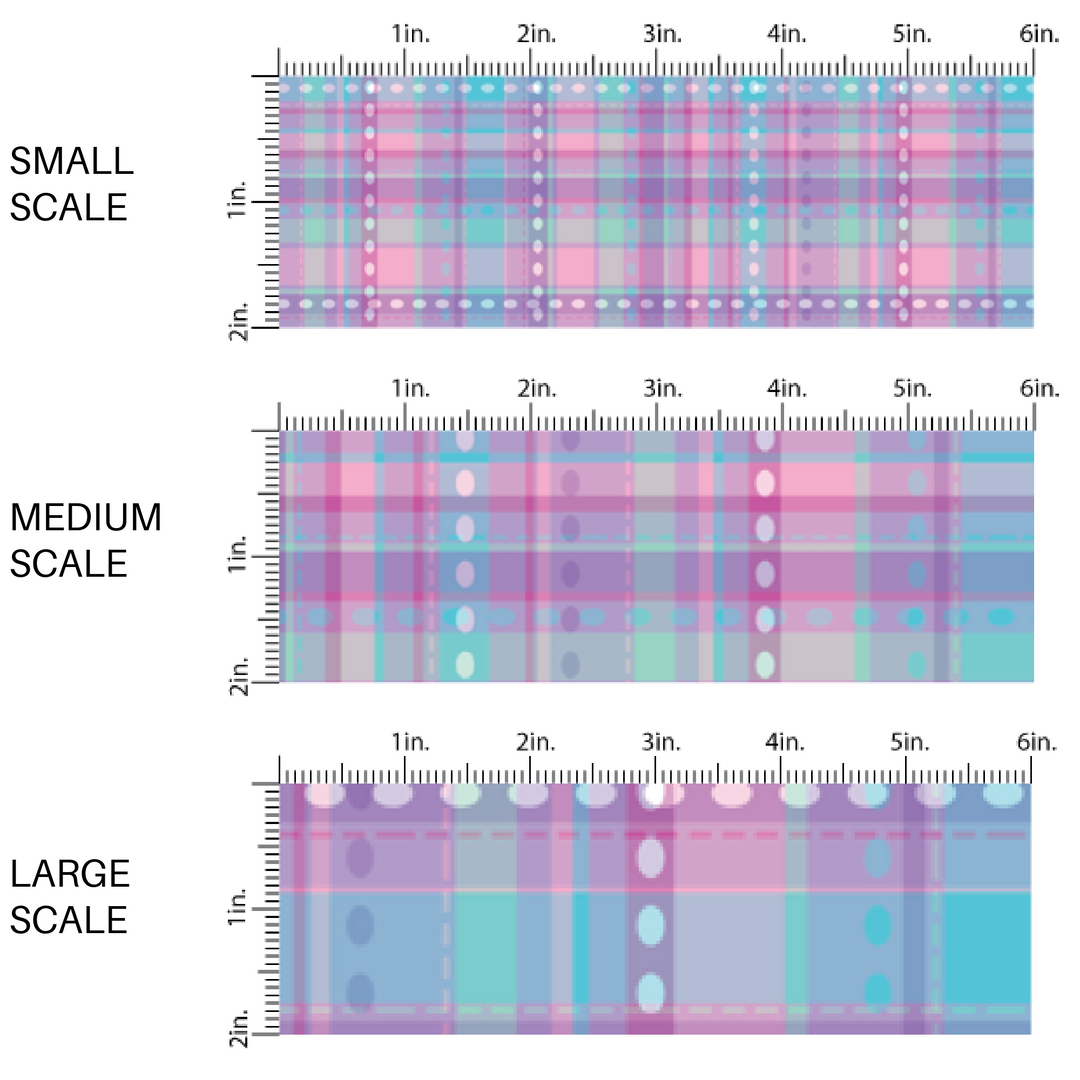 Purple and Blue Tartan Print Fabric by the Yard scaled image guide.