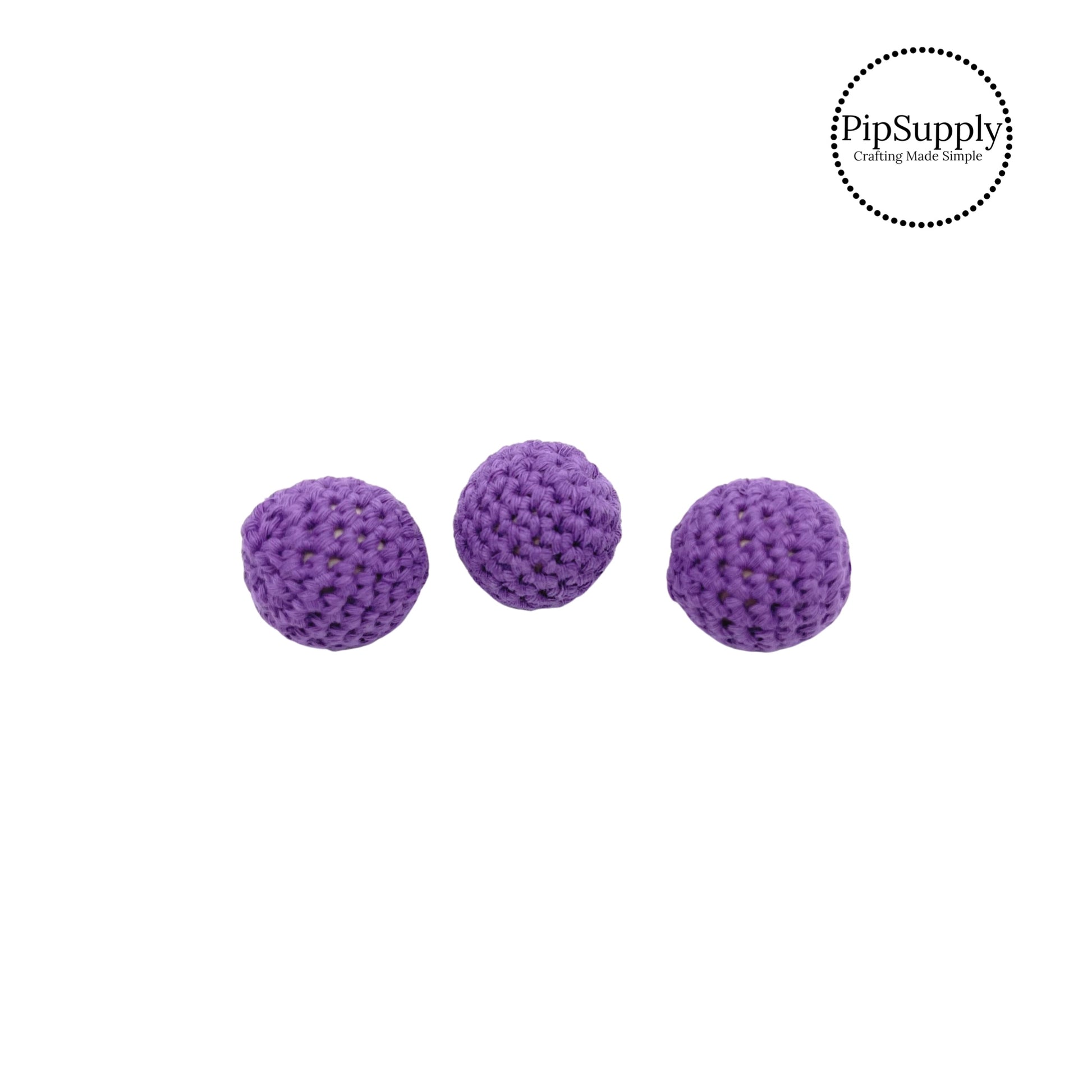 Purple knitted beads