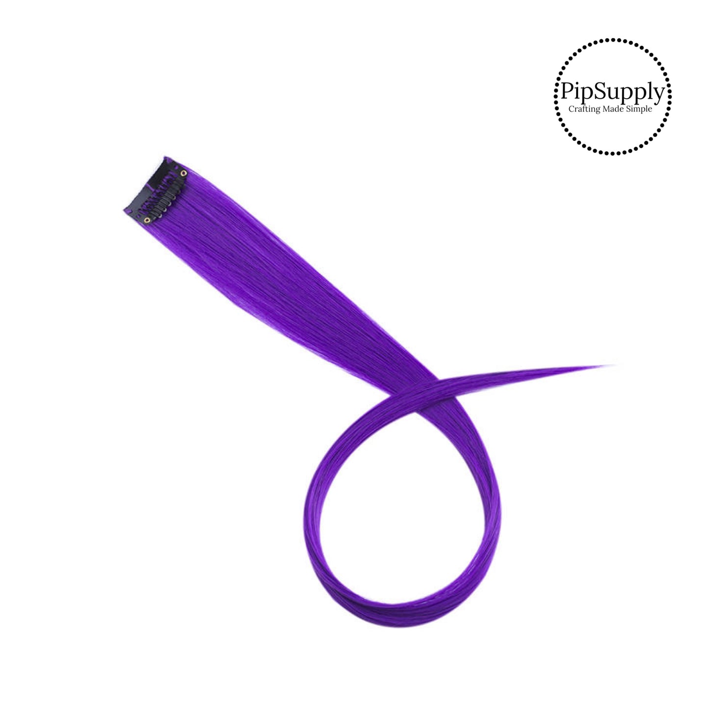 Solid purple halloween hair clip extension