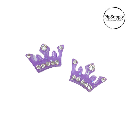 Purple crown with glitter and jewels resin embellishment
