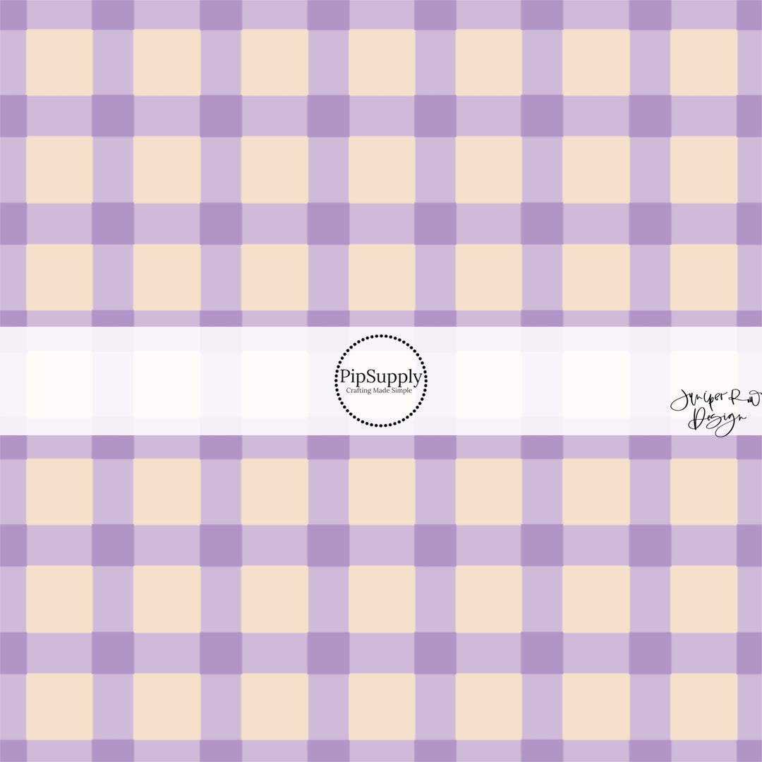 This summer fabric by the yard features summer haze purple and cream plaid pattern. This fun summer themed fabric can be used for all your sewing and crafting needs!&nbsp;