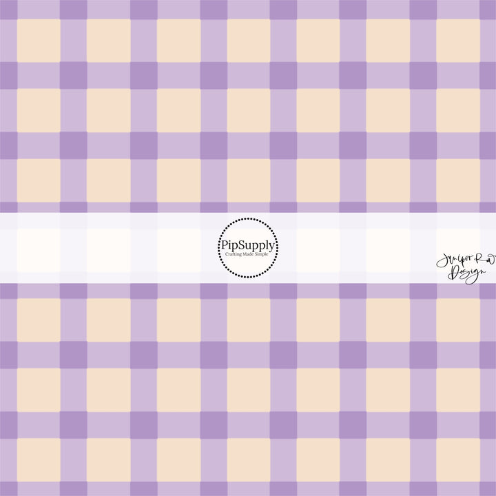 This summer fabric by the yard features summer haze purple and cream plaid pattern. This fun summer themed fabric can be used for all your sewing and crafting needs!&nbsp;