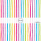 This summer fabric by the yard features bright rainbow stripes. This fun summer themed fabric can be used for all your sewing and crafting needs!