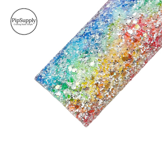 Rainbow Watercolor Chunky Glitter Sheet