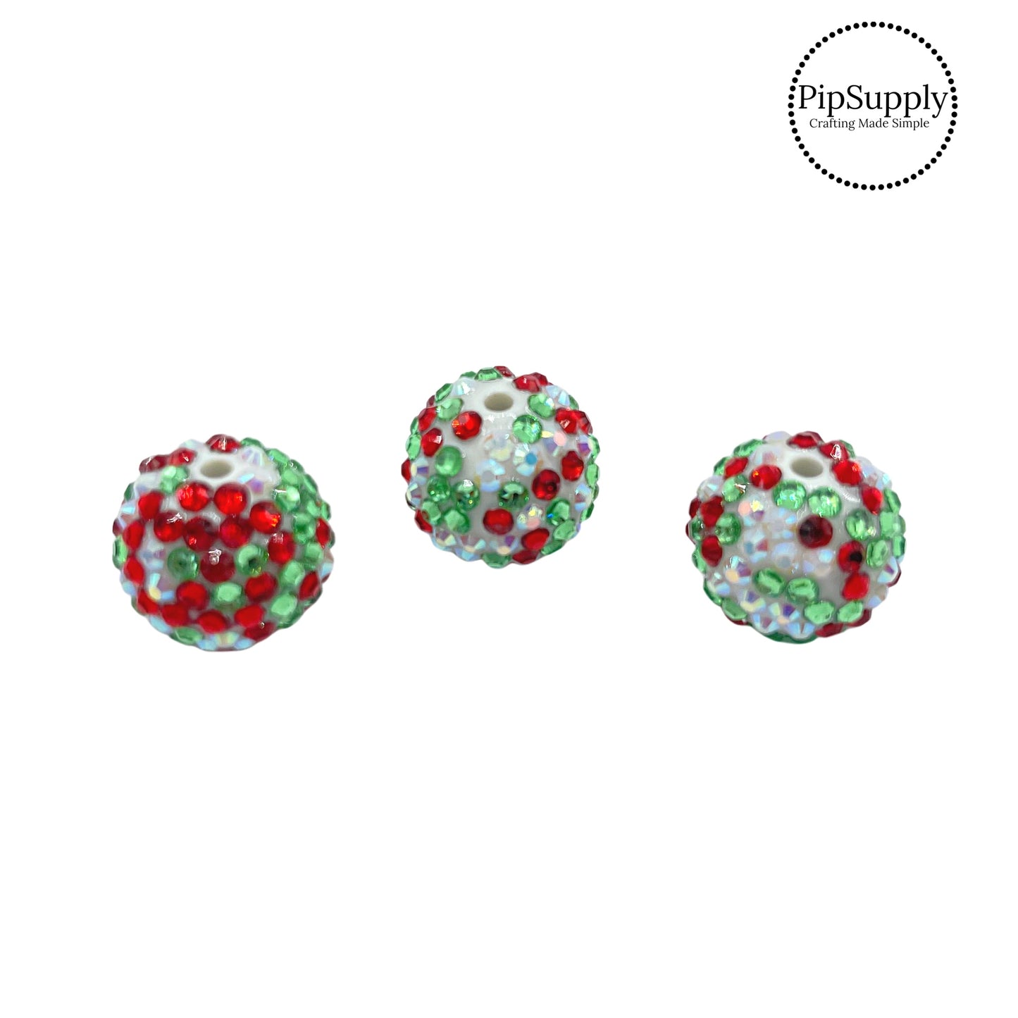 Red and Green Mix 20mm Iridescent Disco Bead