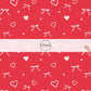 White Coquette Designs on Red Fabric by the Yard