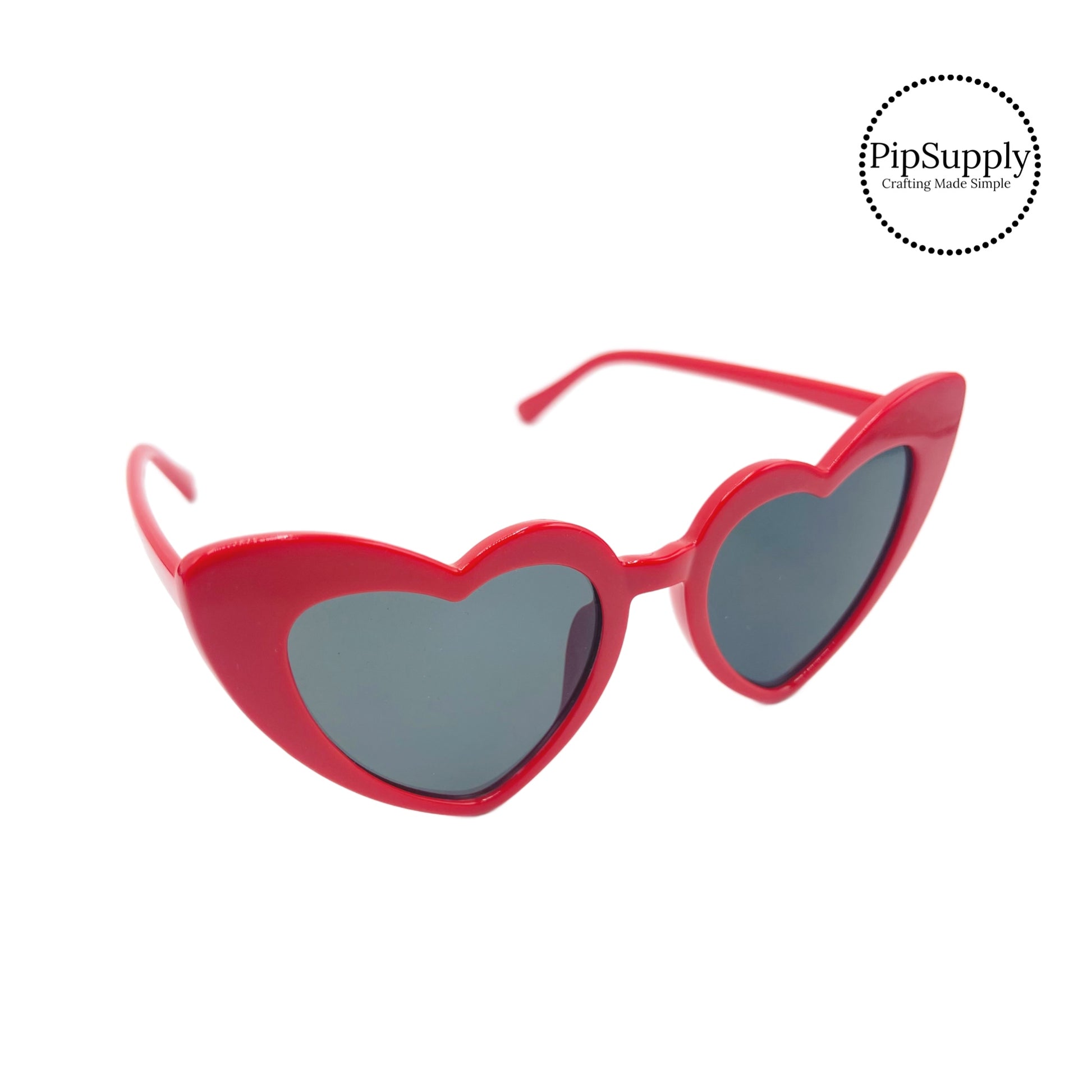 Solid red heart cat eye sunglasses