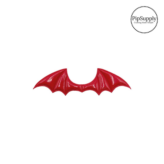 Red Glossy Bat Wing Embellishment - Connected