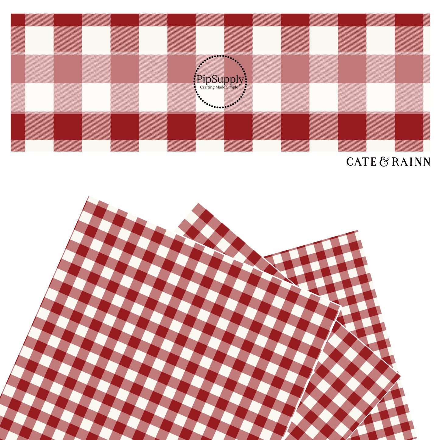 Striped red amd white gingham faux leather sheets