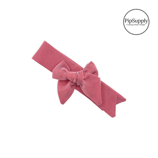 red solid hair bow strip