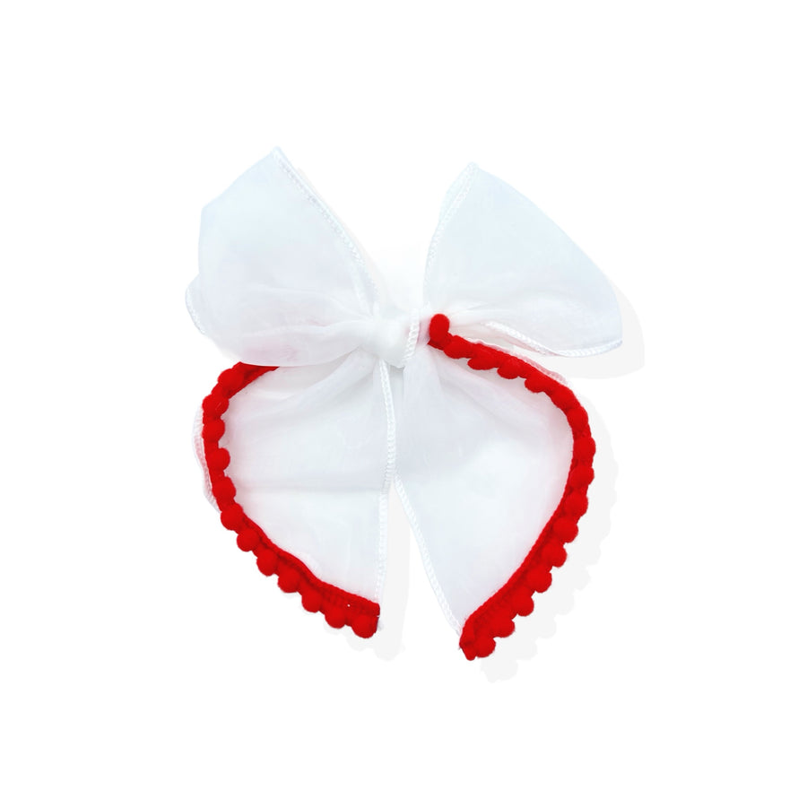 These summer hair bow strips are ready to package and resell to your customers no sewing or measuring necessary! Just fill with any sequins and clays, tie and add them to any clip or hair tie. These pre-tied bows feature a cute pom pom trim.