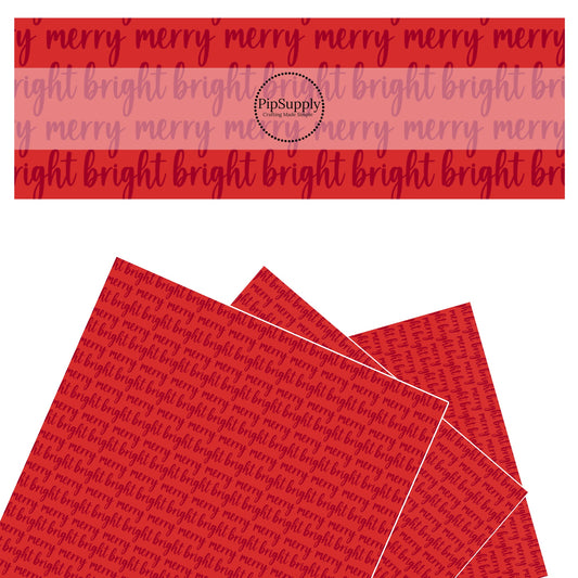 Dark red cursive sayings on red faux leather sheets