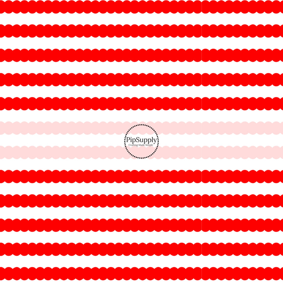 These patriotic fabric by the yard features red stripes. This fun pattern fabric can be used for all your sewing and crafting needs!