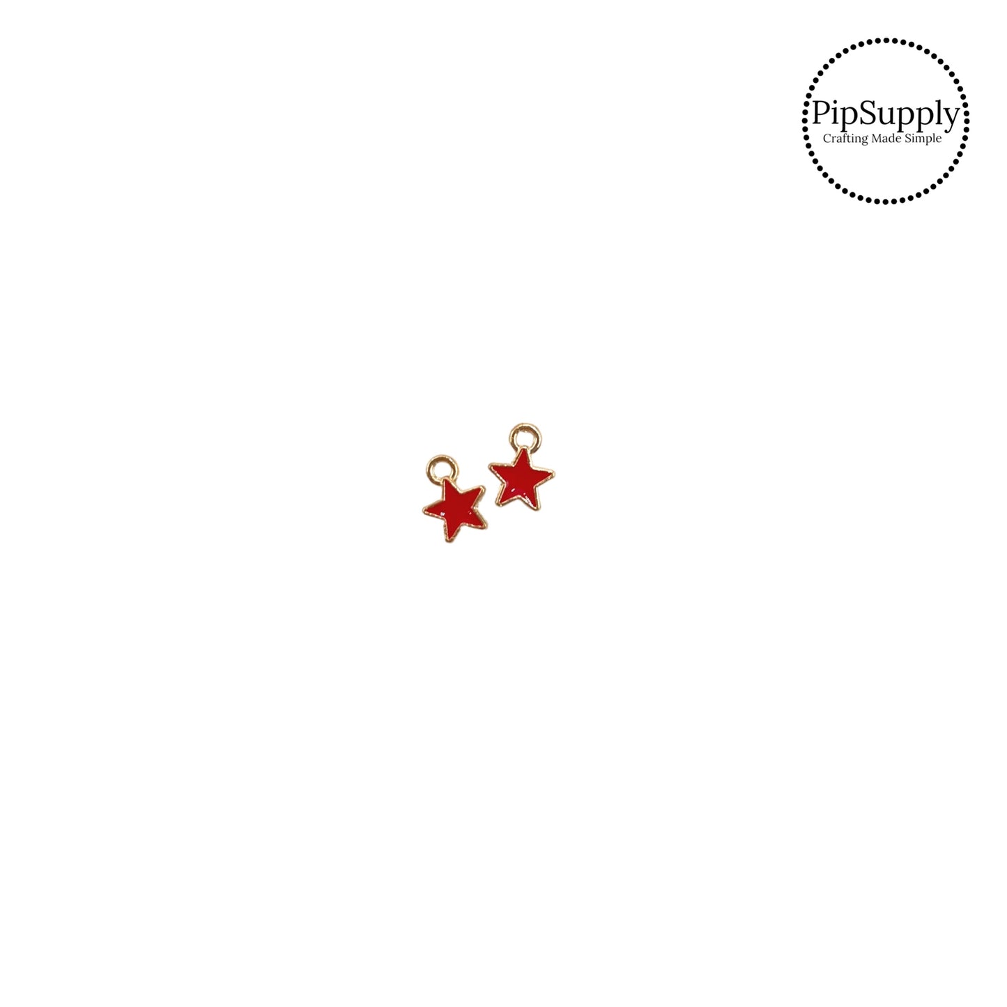 Solid red star charm embellishment