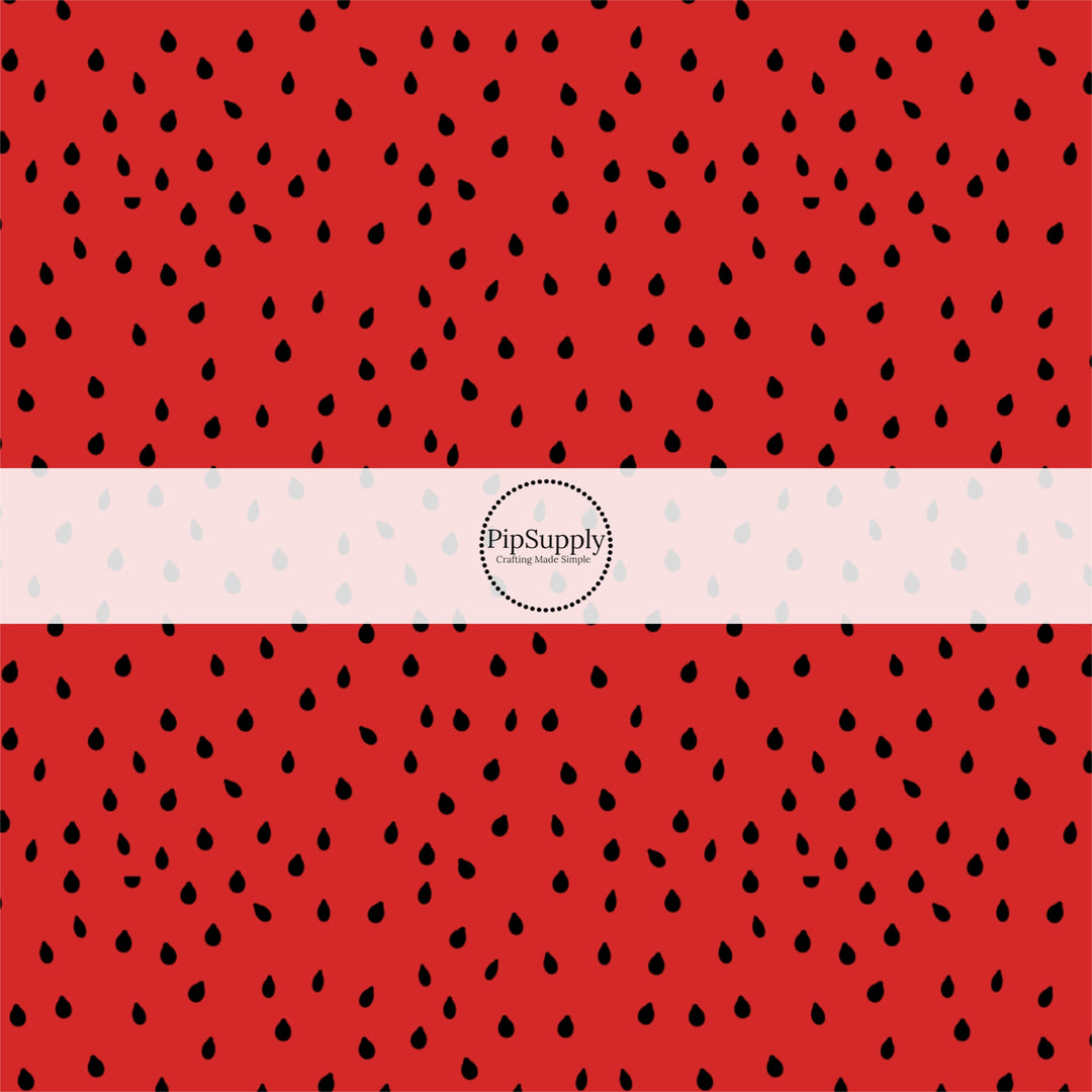 These fruit fabric by the yard features watermelon seeds on red. This fun pattern fabric can be used for all your sewing and crafting needs!