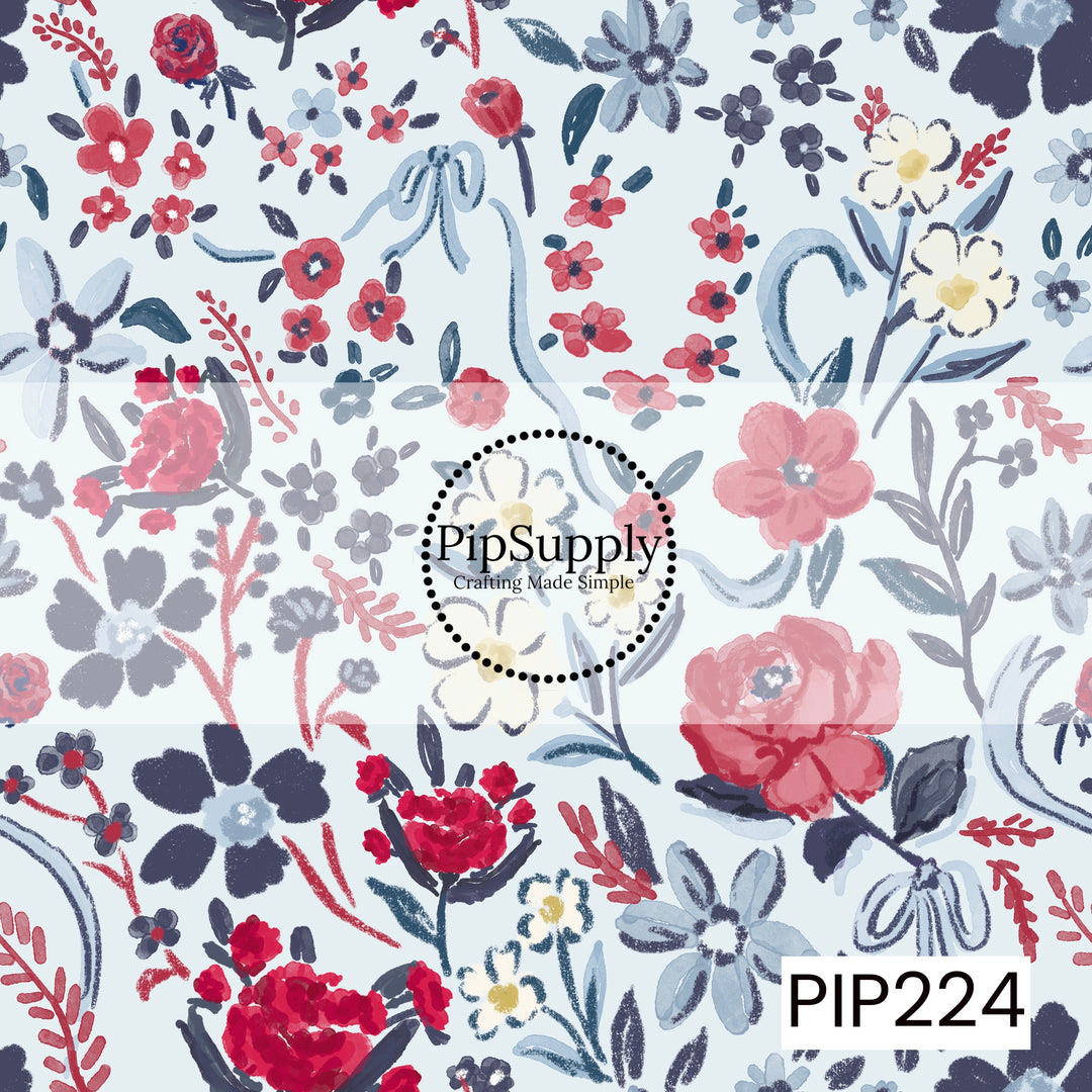 PIP224 - Heirloom Americana Red White And Bloom Light Blue