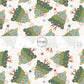 These winter Christmas tree themed pattern fabric by the yard features the following design elements: vintage Christmas trees. This fun themed fabric can be used for all your sewing and crafting needs!