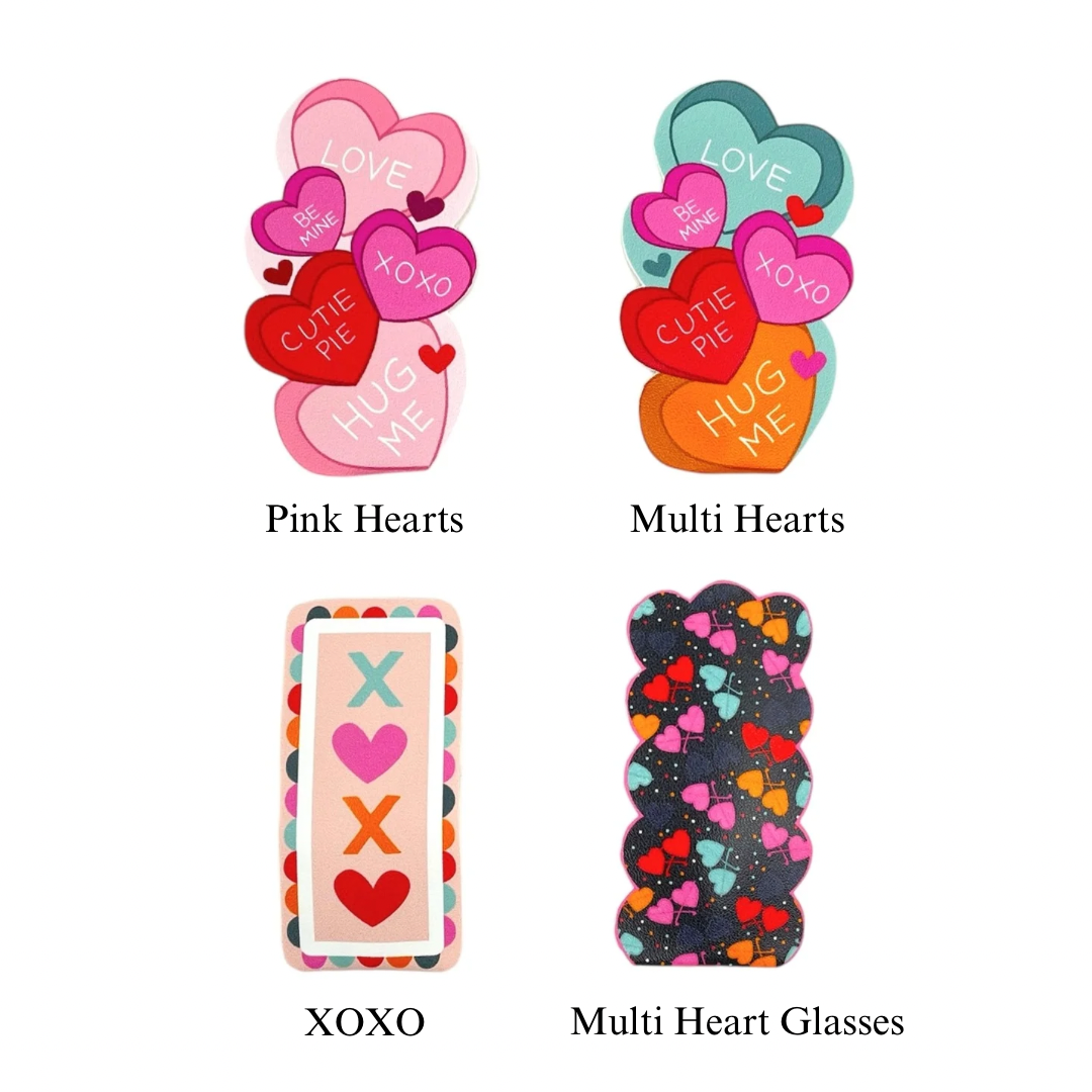 Retro Convo Heart Faux Leather DIY Snap Clip Covers