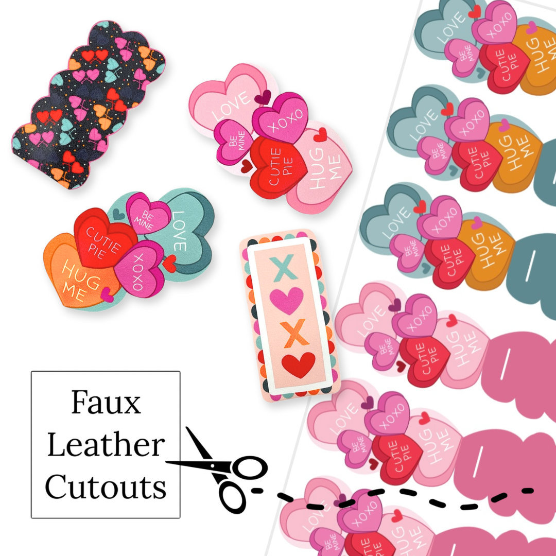 Retro Convo Heart Faux Leather DIY Snap Clip Covers