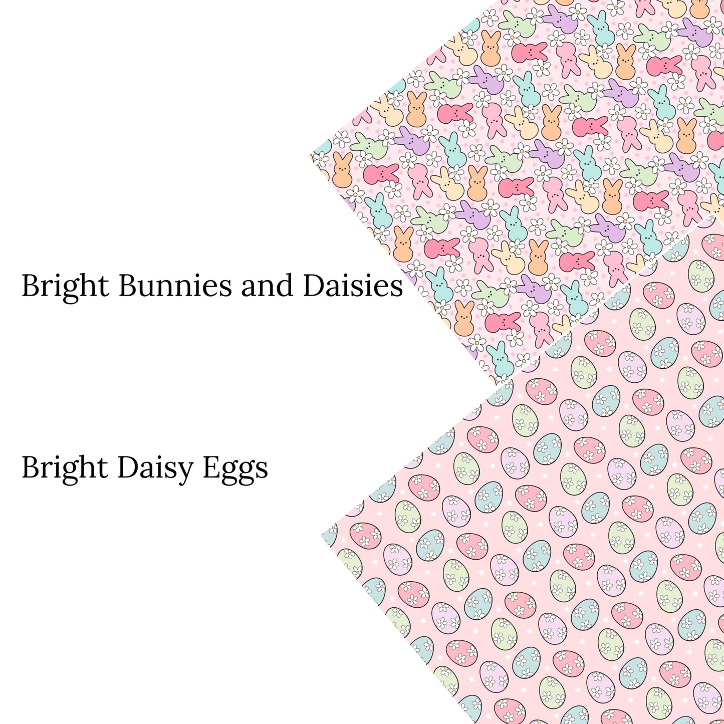 Bright Bunnies and Daisies Faux Leather Sheets