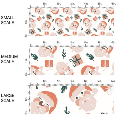 These Christmas Santa themed pattern fabric by the yard features the following design elements: Santa surrounded by presents. This fun themed fabric can be used for all your sewing and crafting needs!