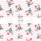 This summer fabric by the yard features pink roses and pinstripes on cream. This fun summer themed fabric can be used for all your sewing and crafting needs!