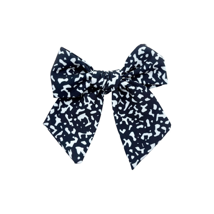 Black White Composition Hair Bow Strips