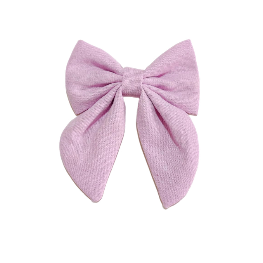 These sailor solid linen pre-cut tied bows are ready to package and resell to your customers no sewing or measuring necessary! These hair bows come with a clip already attached.